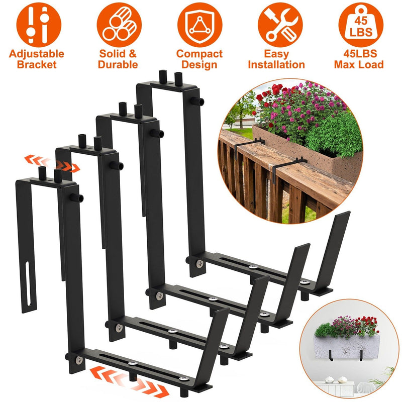 4-Piece: Adjustable Planter Box Brackets Garden & Patio - DailySale