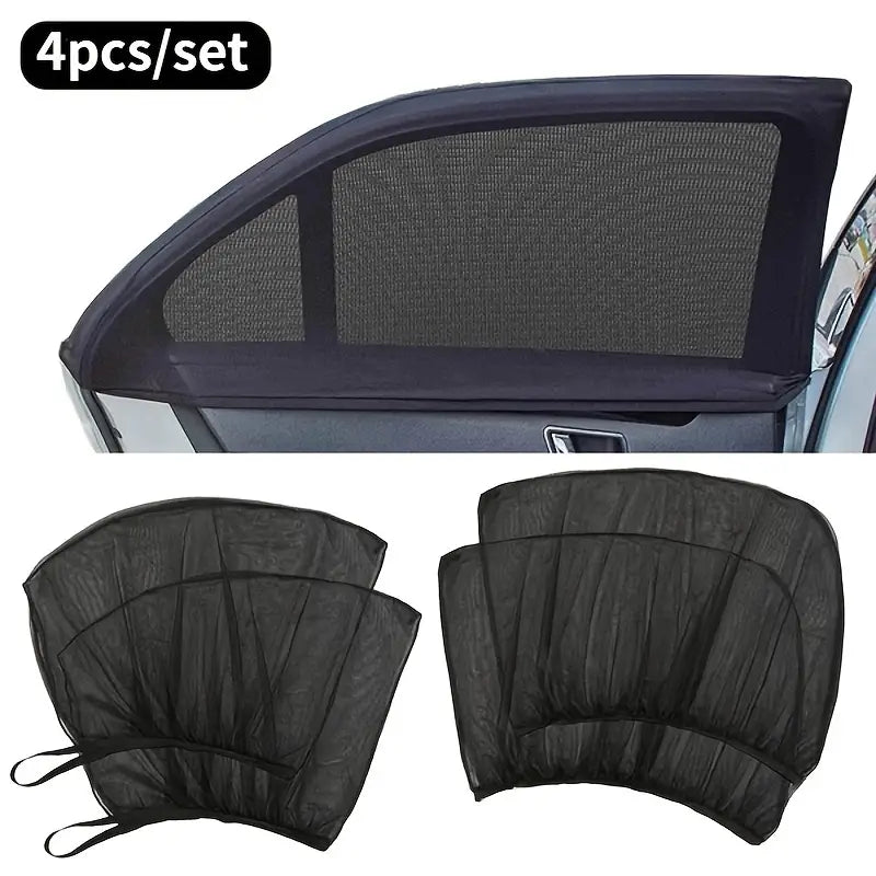 4-Piece Set: Car Window Shades For Front And Back Window Automotive - DailySale