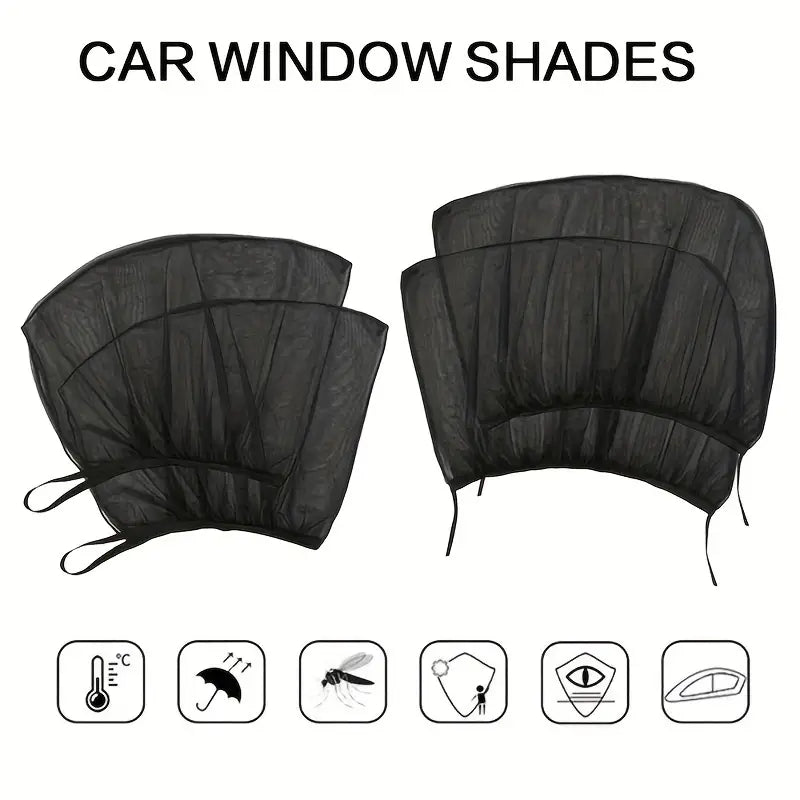 4-Piece Set: Car Window Shades For Front And Back Window Automotive - DailySale