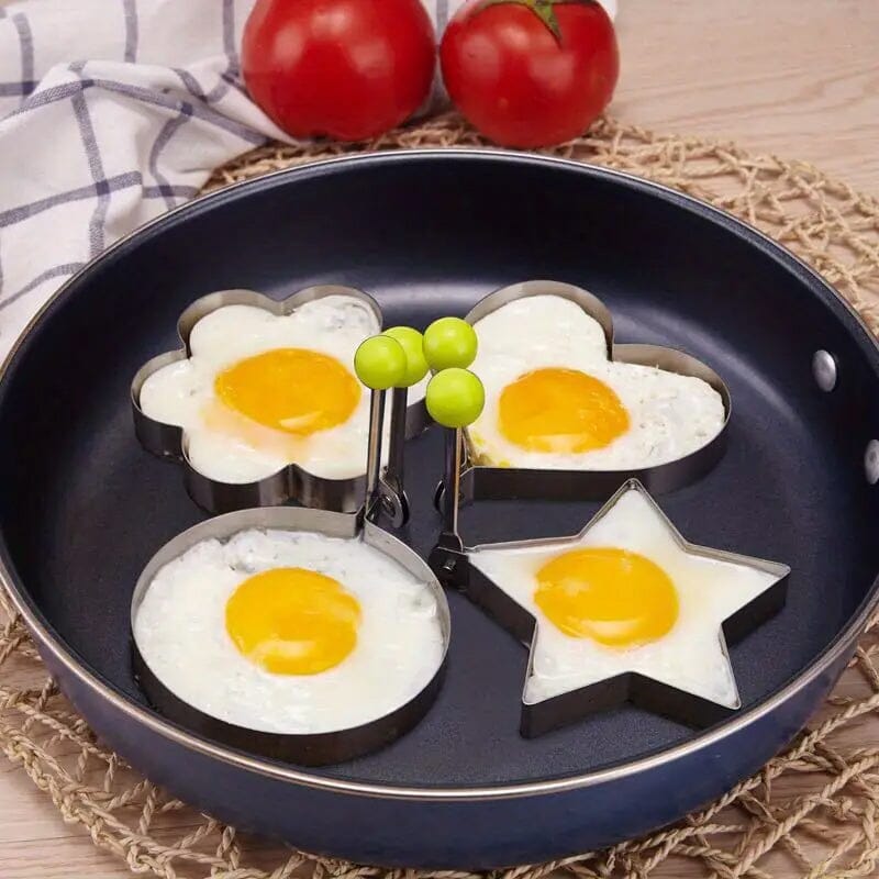 4-Piece Set: Stainless Steel Creative Egg Ring Molds Kitchen Tools & Gadgets - DailySale