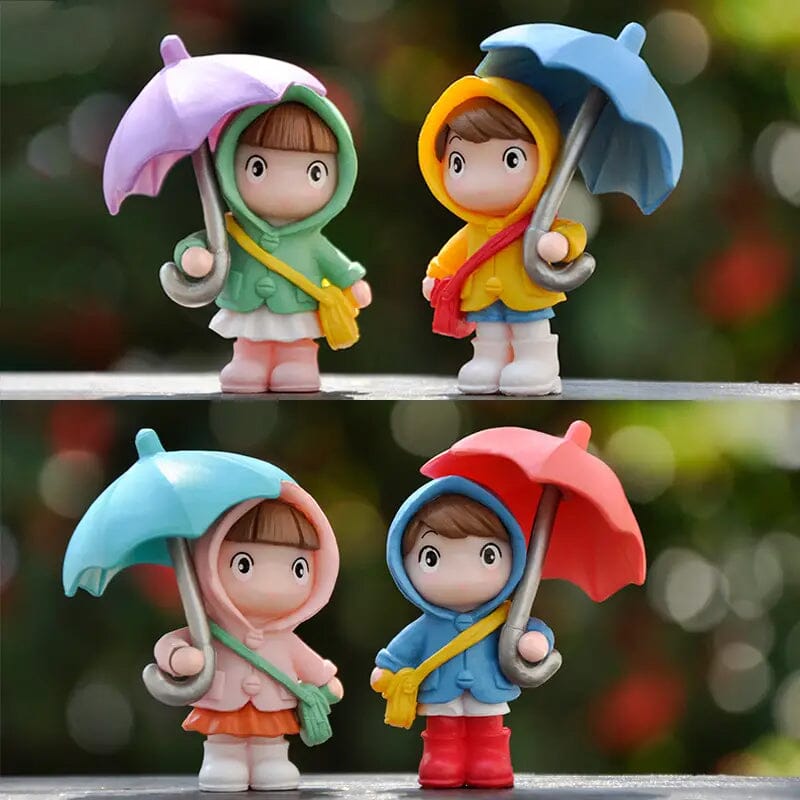 4-Piece Set: Umbrella Girl Figure Statue Garden & Patio - DailySale