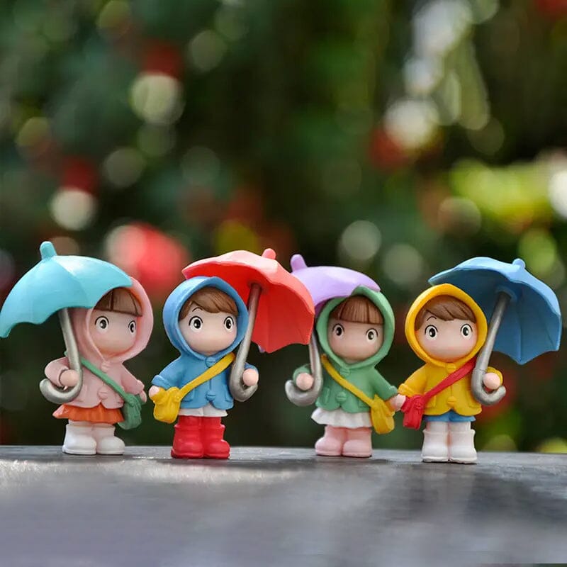 4-Piece Set: Umbrella Girl Figure Statue Garden & Patio - DailySale