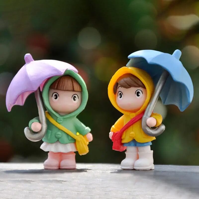 4-Piece Set: Umbrella Girl Figure Statue Garden & Patio - DailySale