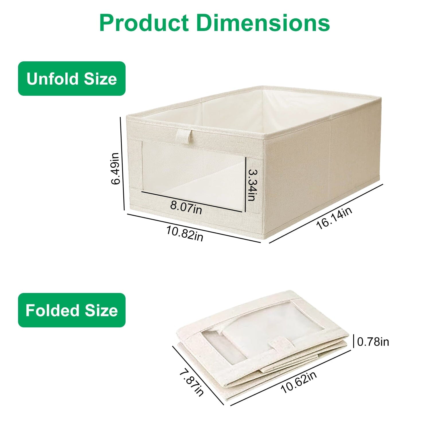 4-Pieces: Foldable Linen Clothing Storage Bin with Visible Clear Window Closet & Storage - DailySale