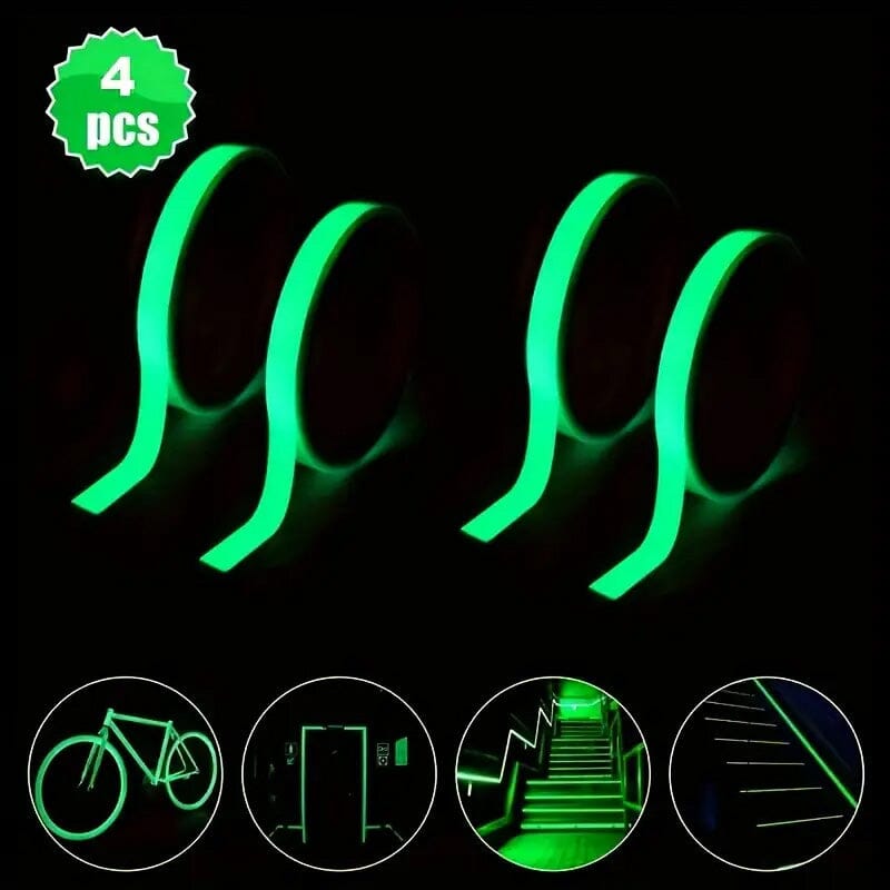 4-Pieces: Luminous Fluorescent Adhesive Tapes Outdoor Lighting - DailySale