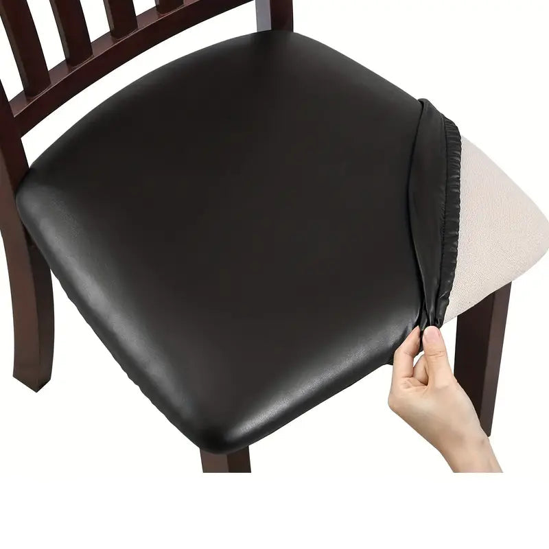 4-Pieces: Waterproof Removable Upholstered Leather Dining Chair Slipcovers Furniture & Decor - DailySale