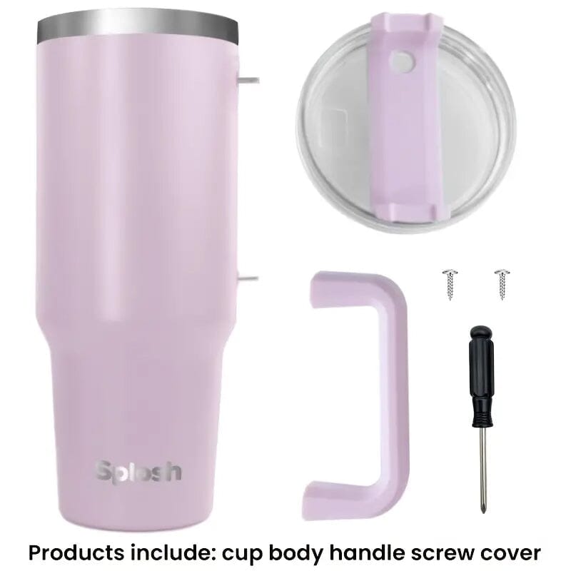 40 Oz Insulated Coffee Tumbler with Handle and Straw Sports & Outdoors - DailySale