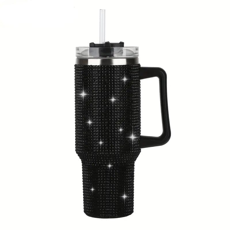 40 Oz Super Sparkly Rhinestone Bling Tumbler Sports & Outdoors Black - DailySale