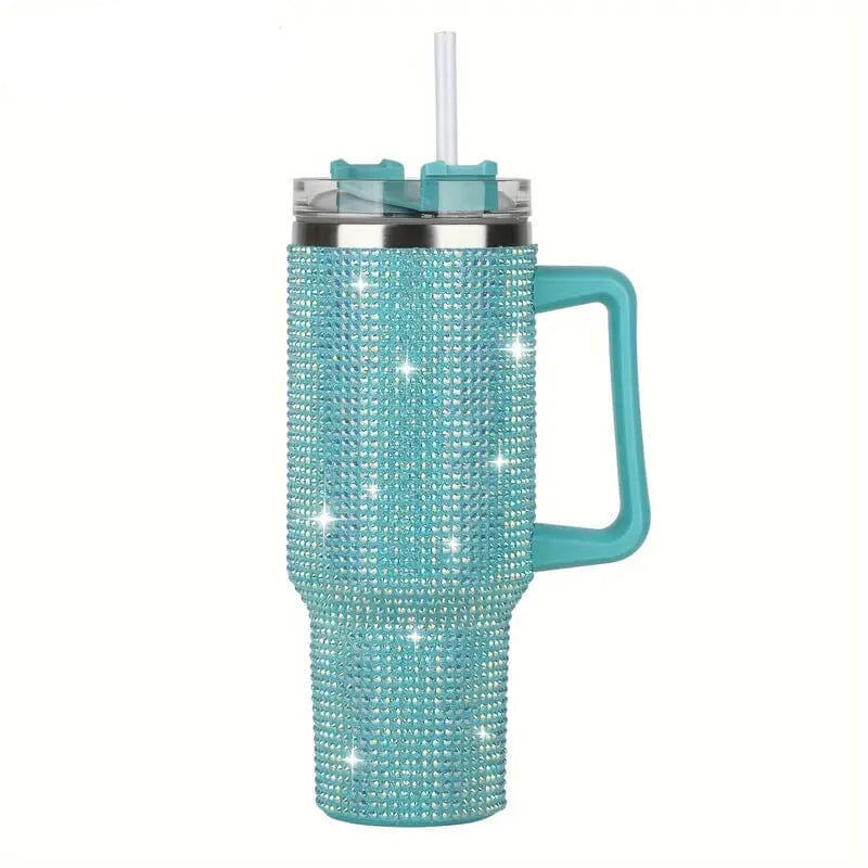 40 Oz Super Sparkly Rhinestone Bling Tumbler Sports & Outdoors Blue - DailySale