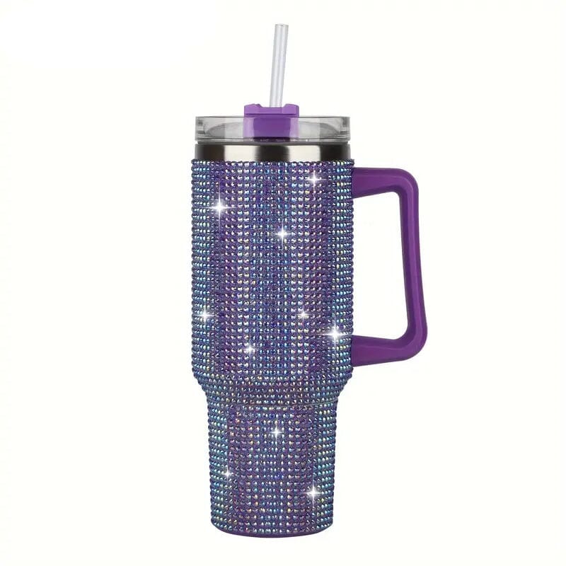 40 Oz Super Sparkly Rhinestone Bling Tumbler Sports & Outdoors Purple - DailySale