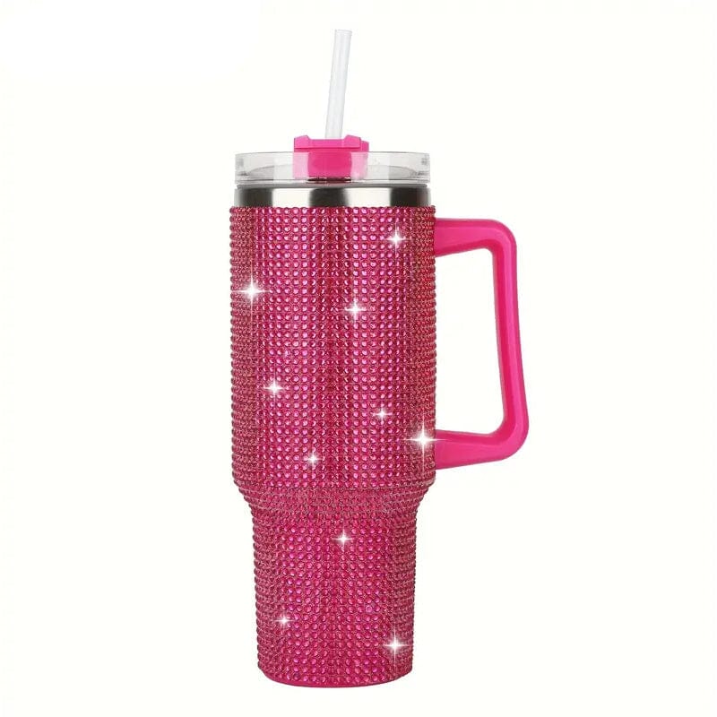 40 Oz Super Sparkly Rhinestone Bling Tumbler Sports & Outdoors Rose - DailySale