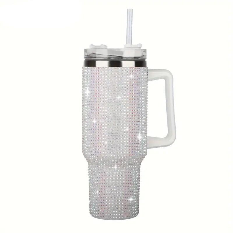 40 Oz Super Sparkly Rhinestone Bling Tumbler Sports & Outdoors White - DailySale