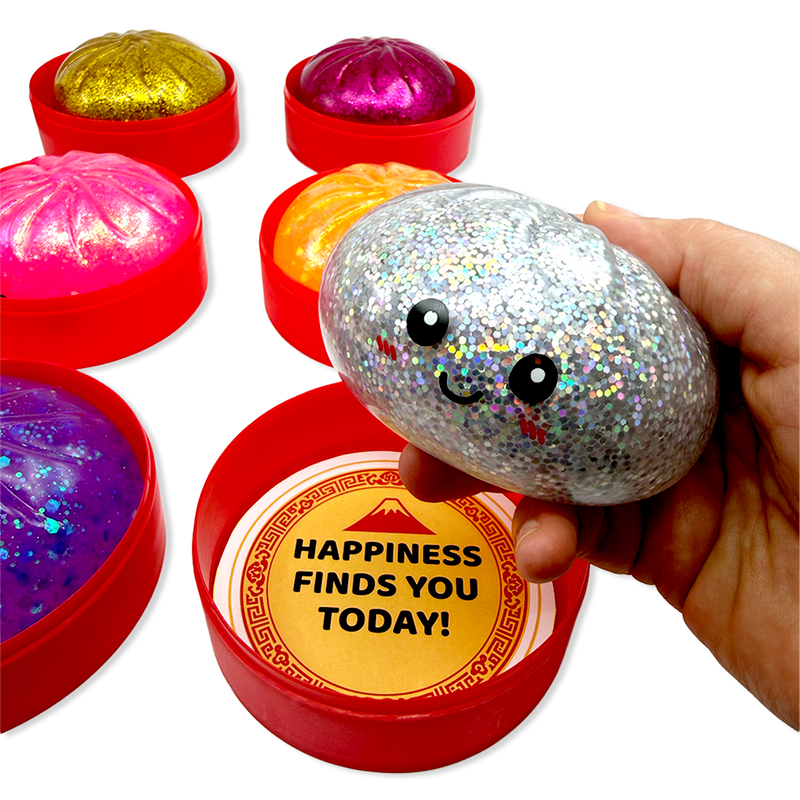 SquishZilla Mystery Fortune Dumpling Squishy | Fortune Message Sensory Fidget Toy