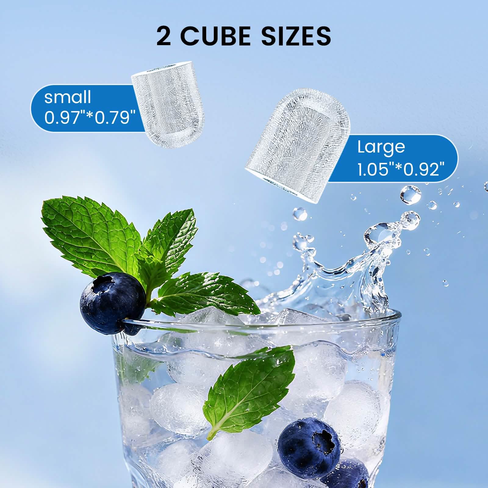 Portable Countertop Ice Maker – 8 Cubes/6 Min, Self-Cleaning