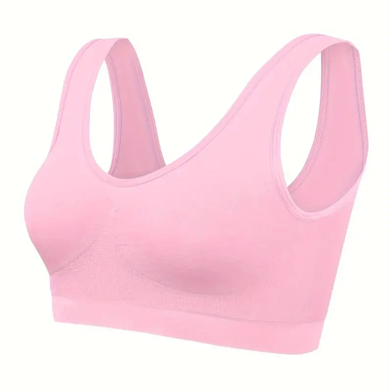 7-Pack: Solid Seamless Bra, Comfy Breathable Sporty Bra for Women's Lingerie & Underwear