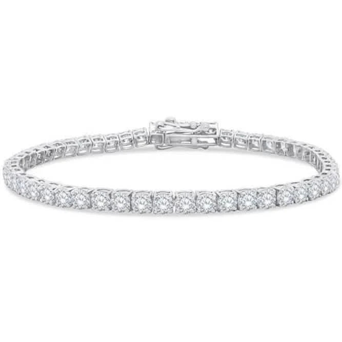 4.20 Ct Round Cut Diamond Tennis Bracelet 14K White Gold Lab-Grown 6.25 Inch Bracelets - DailySale