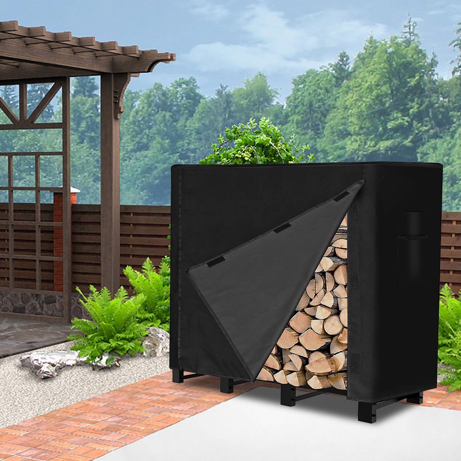 420D Oxford Fabric Firewood Rectangular Log Rack Cover Garden & Patio - DailySale