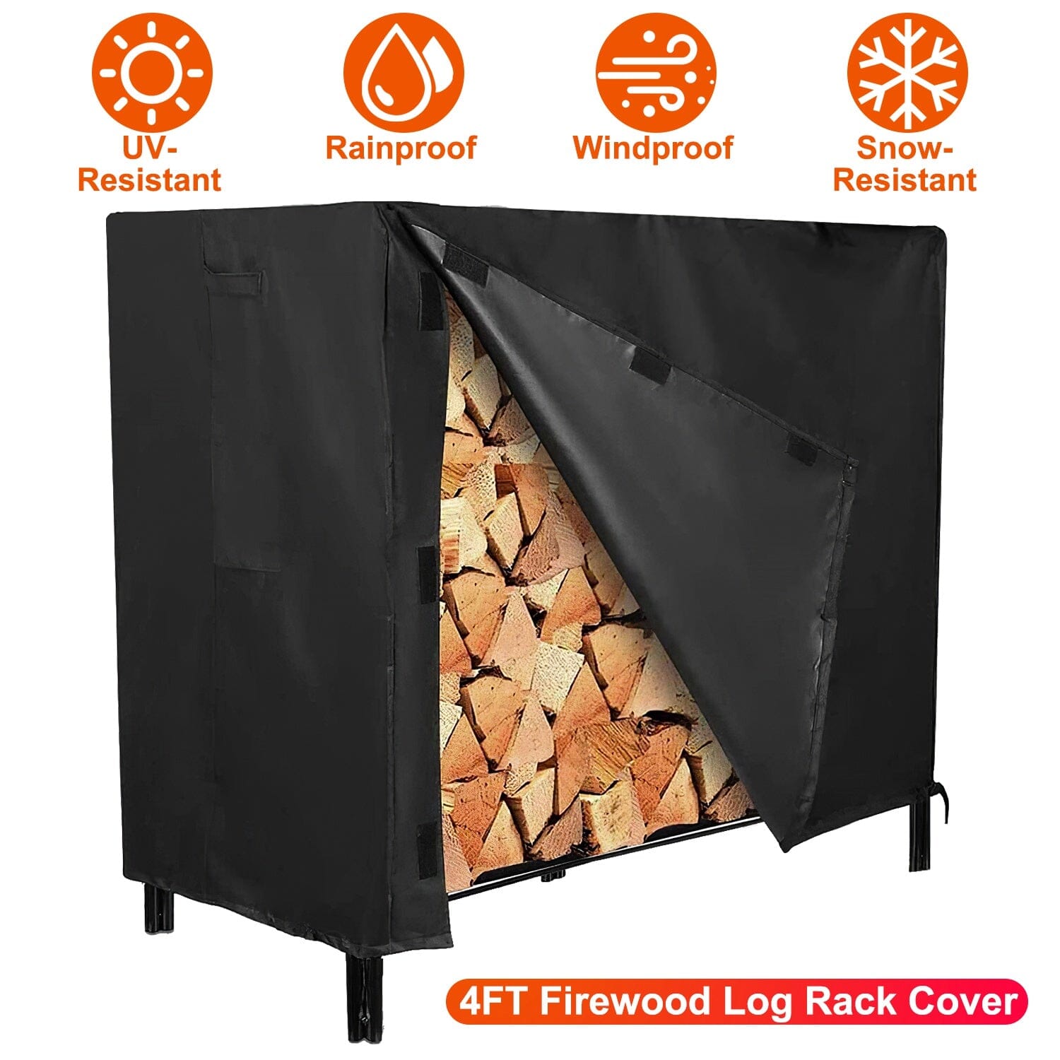 420D Oxford Fabric Firewood Rectangular Log Rack Cover Garden & Patio - DailySale