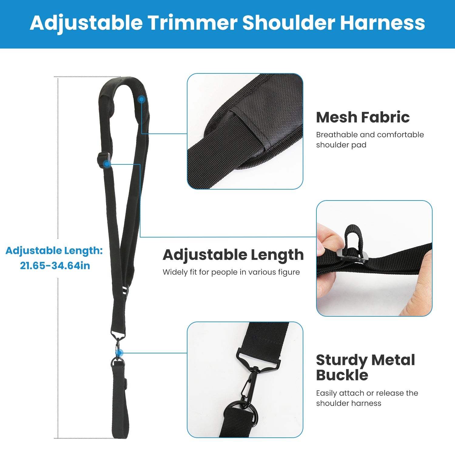 Ergonomic Trimmer Handle Grip with Shoulder Strap