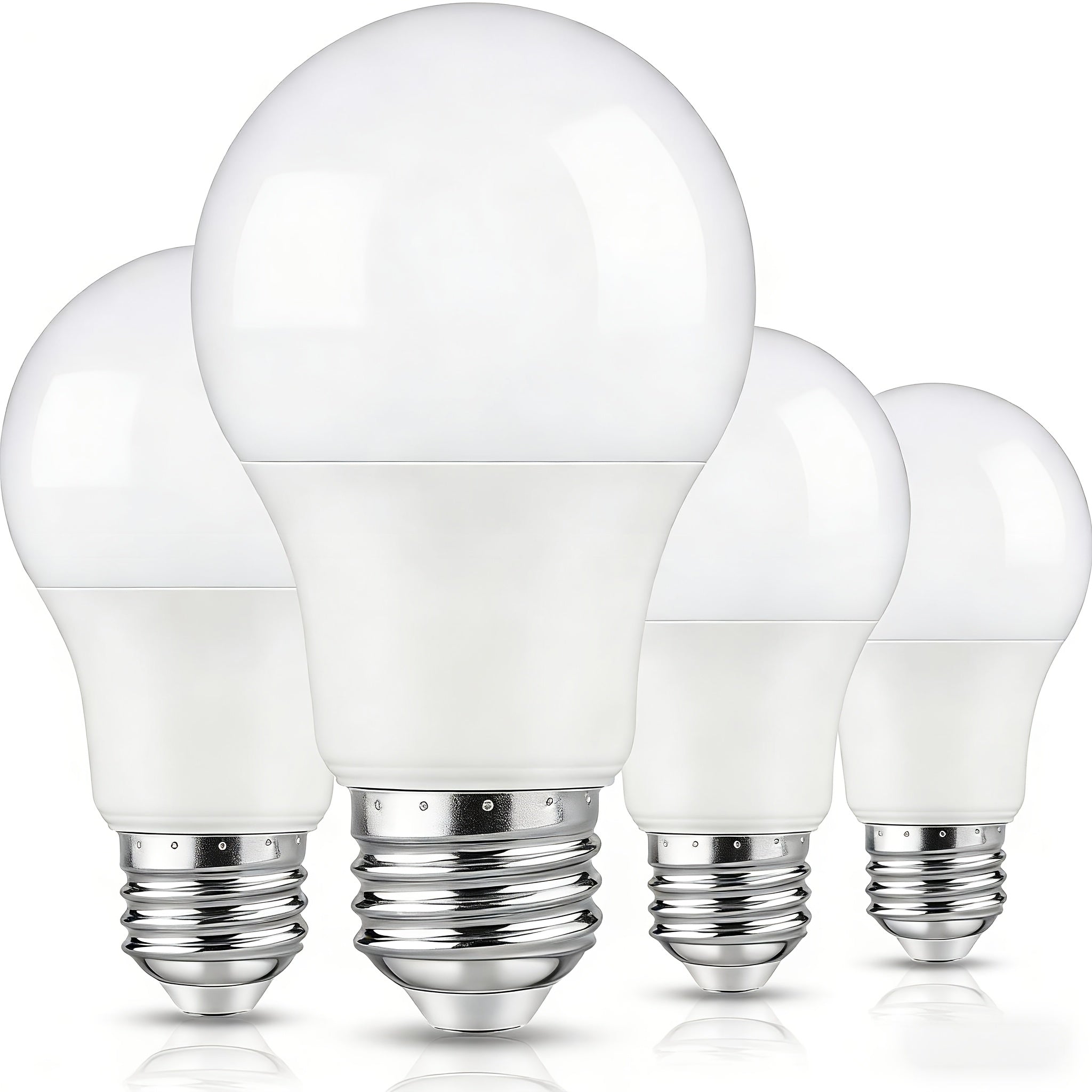 4-Pack A19 LED Light Bulbs, 60W Equivalent, Daylight, E26 Base, Non-Dimmable