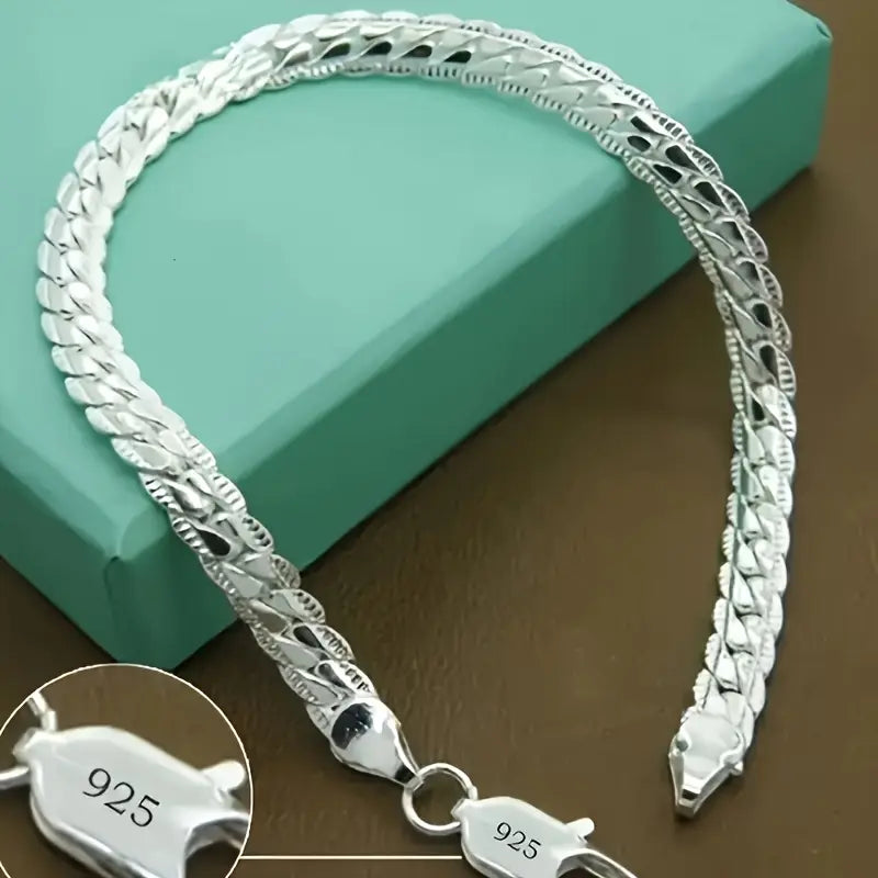 Gleaming Treasure Elegant 925 Sterling Silver Bracelet