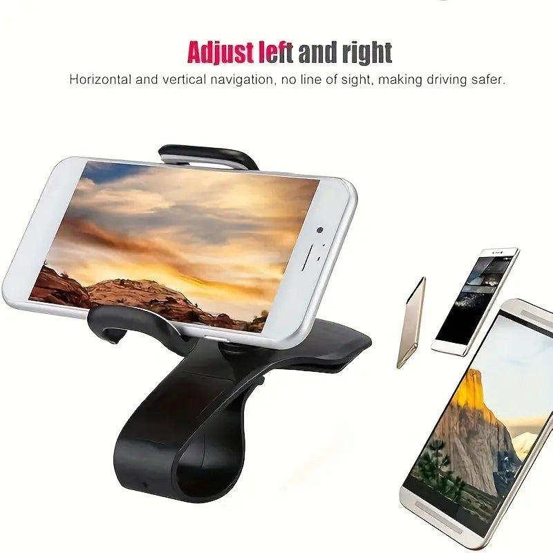 Universal Swivel Dashboard Cell Phone Holder - 360 Degree Adjustable Car Holder Clip