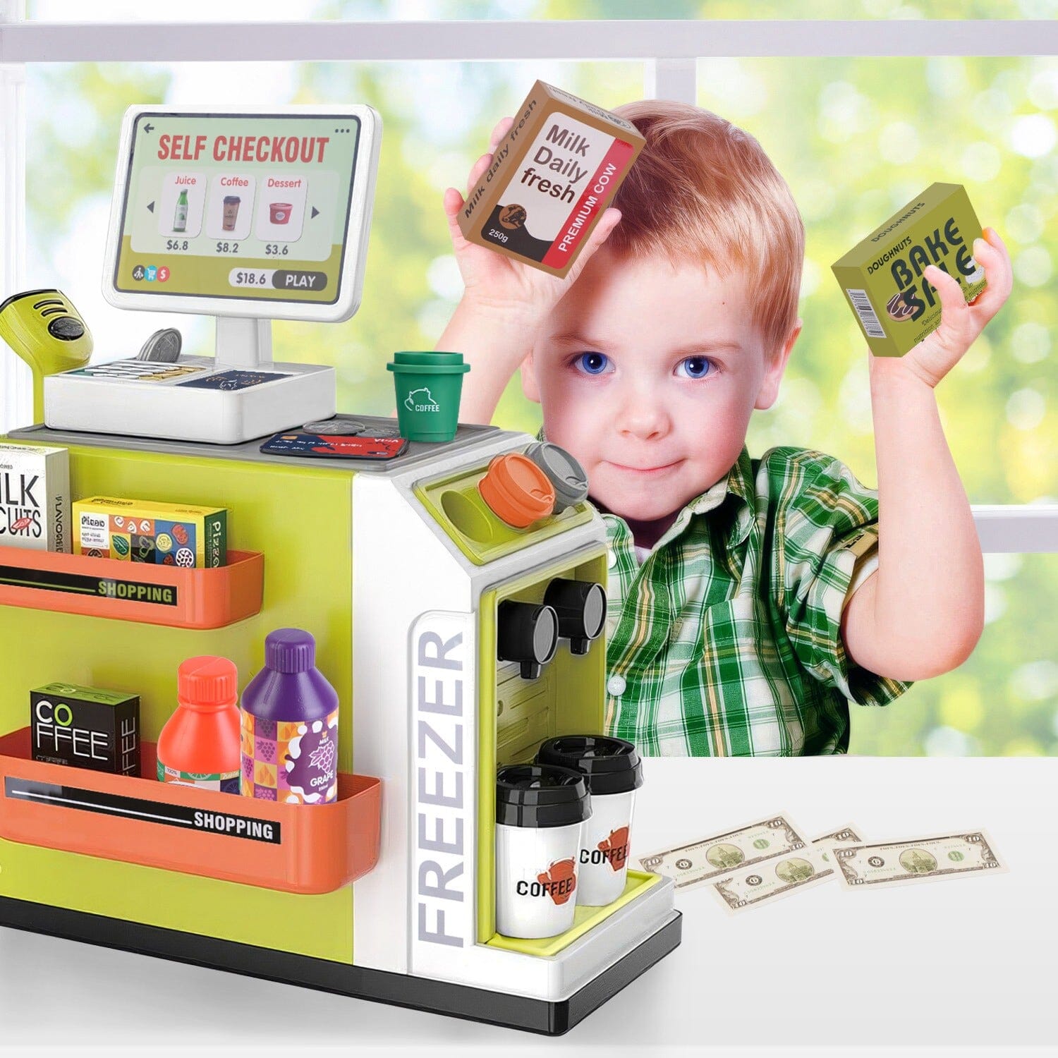 48-Piece: Pretend Cash Register Play Toy Set Toys & Games - DailySale