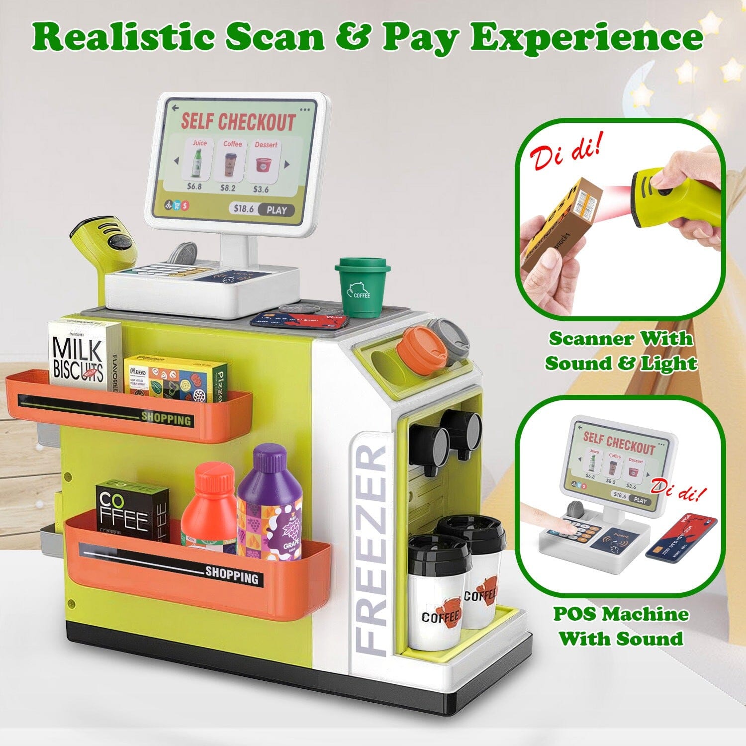 48-Piece: Pretend Cash Register Play Toy Set Toys & Games - DailySale