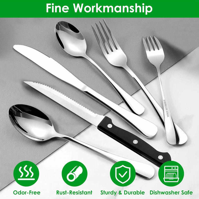 48-Piece: Stainless Steel Silverware Cutlery Set Wine & Dining - DailySale