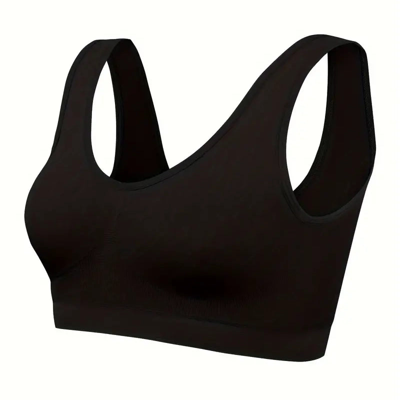 7-Pack: Solid Seamless Bra, Comfy Breathable Sporty Bra for Women's Lingerie & Underwear