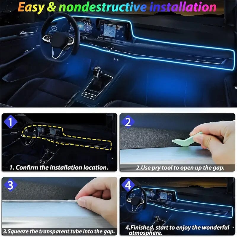 4.98 Meter Car Interior RGB LED Strip Lights Automotive - DailySale