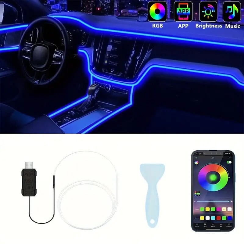 4.98 Meter Car Interior RGB LED Strip Lights Automotive - DailySale