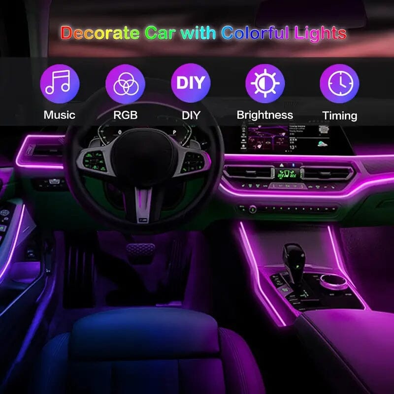 4.98 Meter Car Interior RGB LED Strip Lights Automotive - DailySale