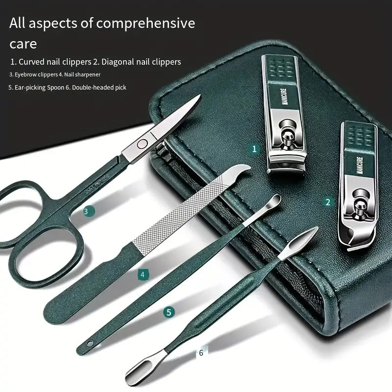 6-Piece: Nail Clipper Set with Zipper Travel Case