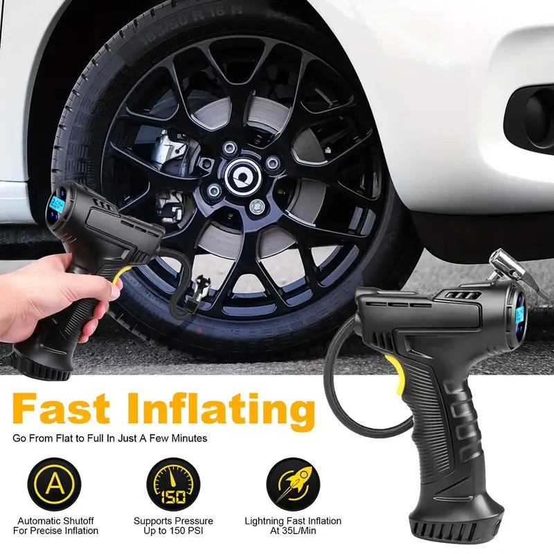 Compact Lightweight Rechargeable Air Pump, Compressors & Inflators with Lithium-Ion Battery