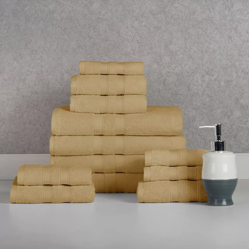 12-Piece: Bibb Home Egyptian Cotton Towel Set