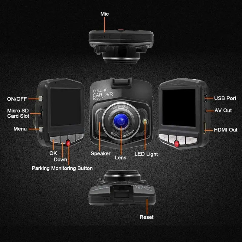 2.4-Inch Black Full HD 1080P Resolution Dashcam