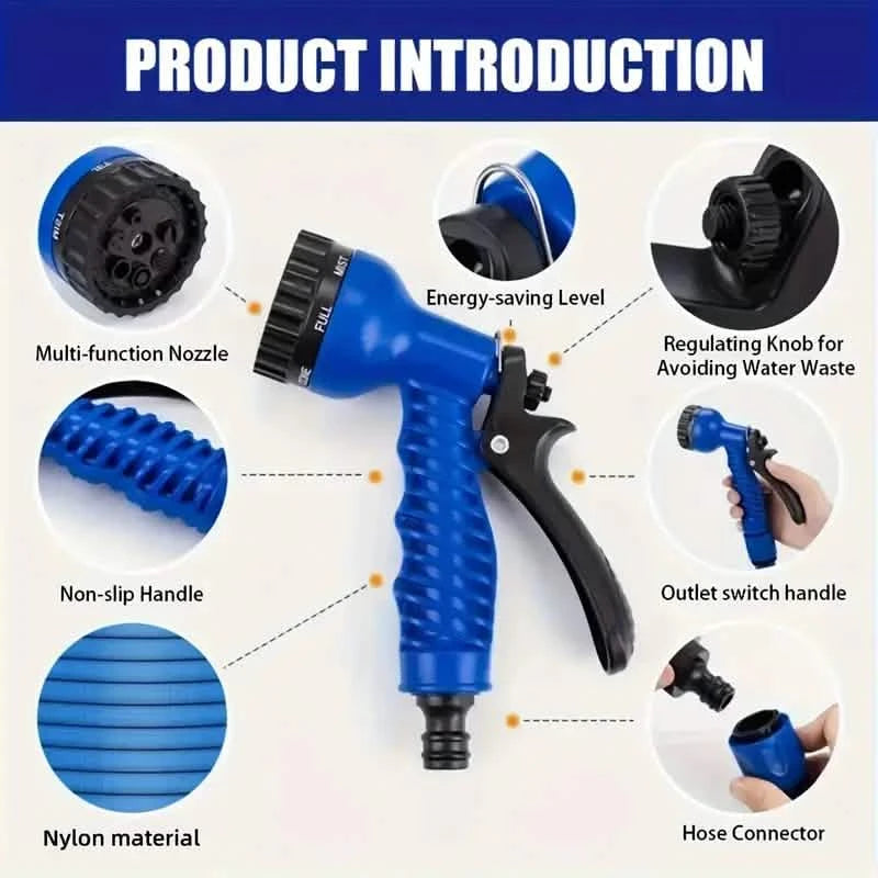 Expandable Collapsible High Pressure Magic Hose with Spray Gun