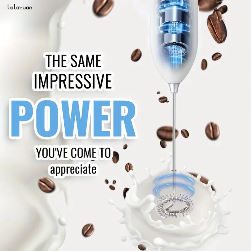 Powerful Electric Milk Frother Stainless Steel Drink Mixer