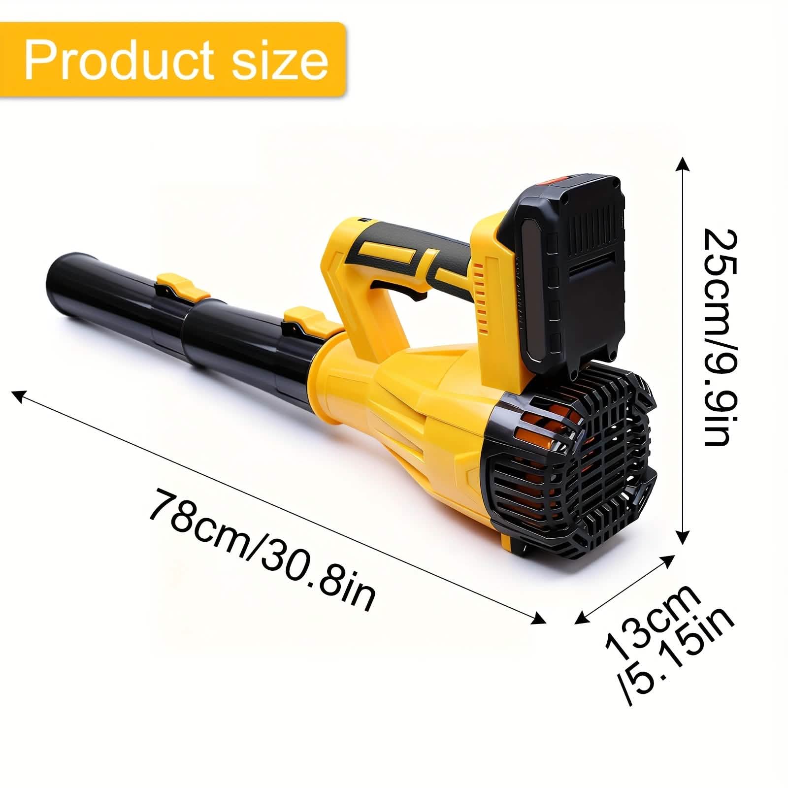 Powerful Cordless Leaf Blower – Yellow (1 Battery & Charger)