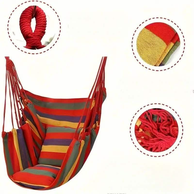 Hammock Chair Canvas – Portable Colorful Stripe Indoor Swing