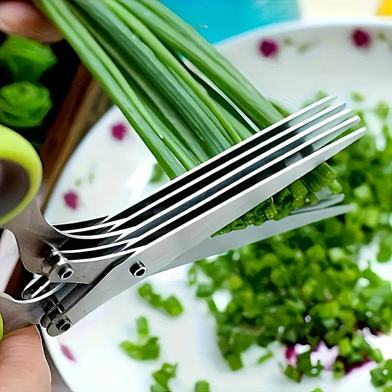 5-Blade Stainless Steel Herb Scissors Set - Versatile Kitchen Shears Kitchen Tools & Gadgets - DailySale