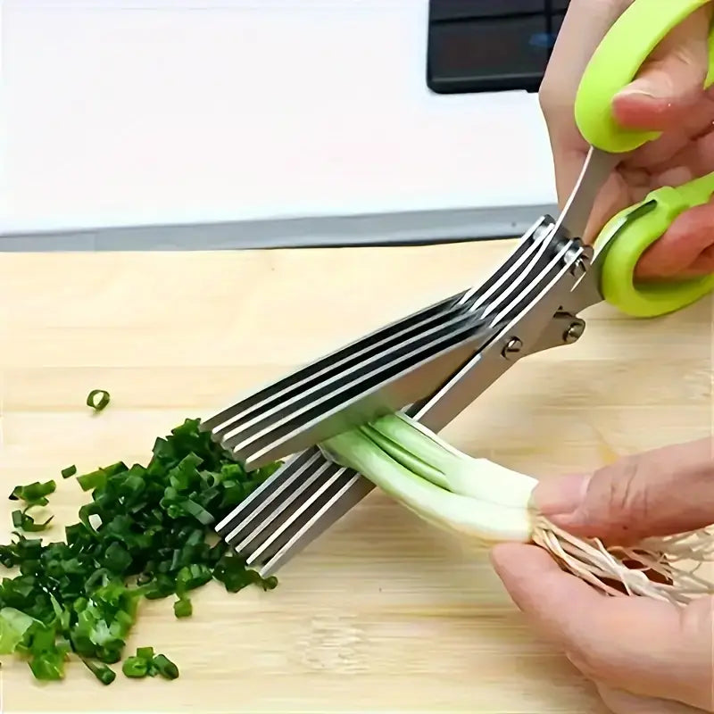 5-Blade Stainless Steel Herb Scissors Set - Versatile Kitchen Shears Kitchen Tools & Gadgets - DailySale