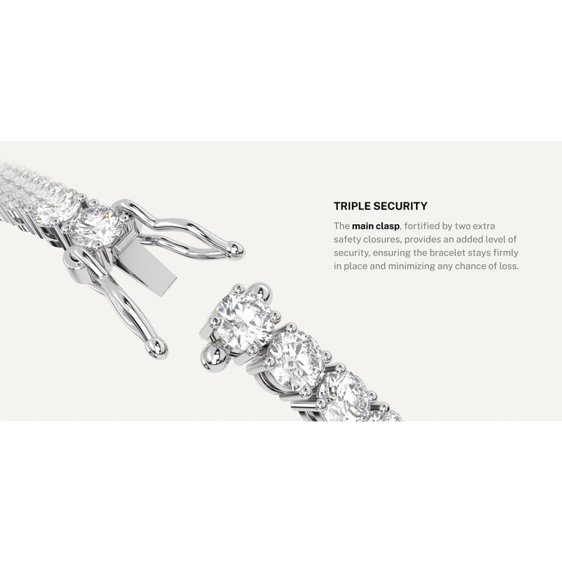 5 Ct Genuine Round-Cut Real Diamond Tennis Bracelet 7" 14K White Gold Bracelets - DailySale