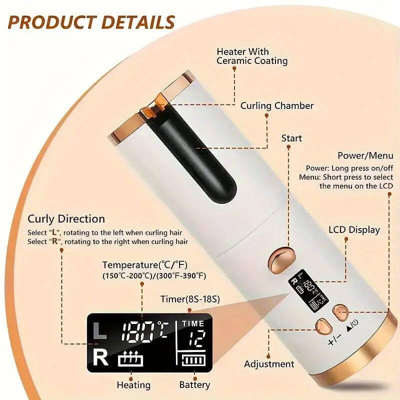 5 Heat Settings Auto-Curler for Luscious Locks Beauty & Personal Care - DailySale