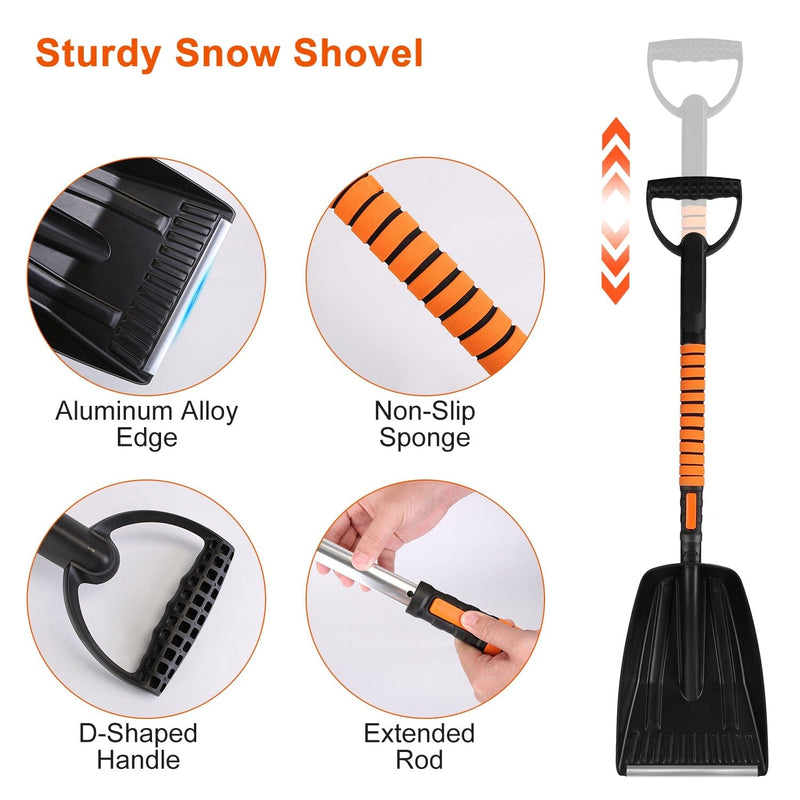 5-in-1 Detachable 180° Adjustable Ice Scraper Snow Shovel Sports & Outdoors - DailySale