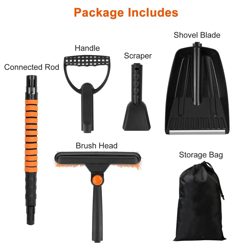 5-in-1 Detachable 180° Adjustable Ice Scraper Snow Shovel Sports & Outdoors - DailySale