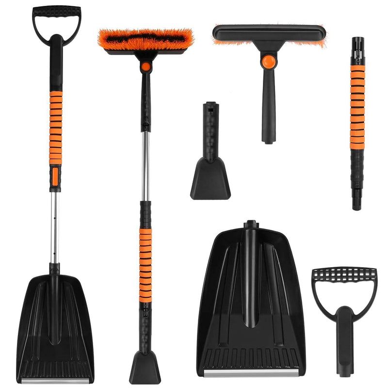 5-in-1 Detachable 180° Adjustable Ice Scraper Snow Shovel Sports & Outdoors - DailySale