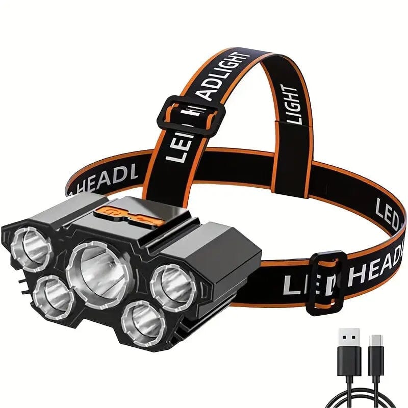 5 LED Headlamp High Lumens Super Bright Outdoor Headlight Sports & Outdoors - DailySale