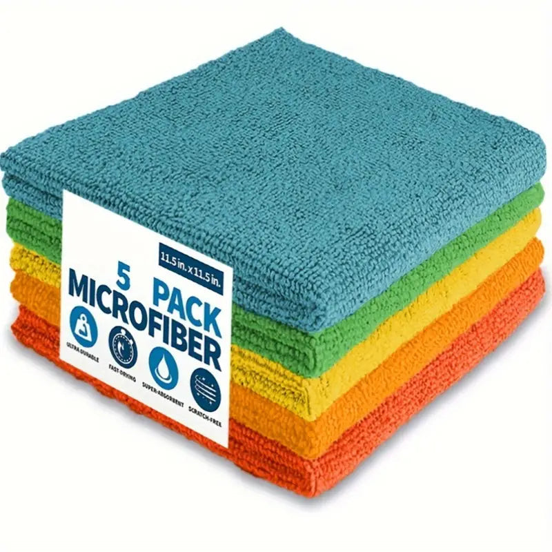 5-Pack: Household Cleaning Towel Set Non-Linting Cleaning Cloth Kitchen Tools & Gadgets - DailySale